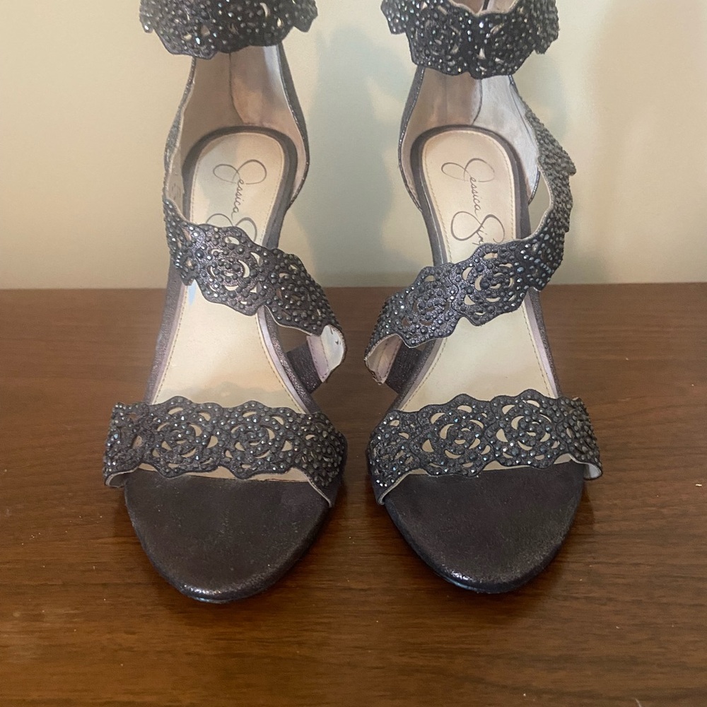 Jessica Simpson Black/Bronze Lace Heels